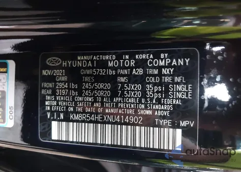 2022 Hyundai Palisade Limited from USA, damaged, VIN KM8R54HEXNU414902